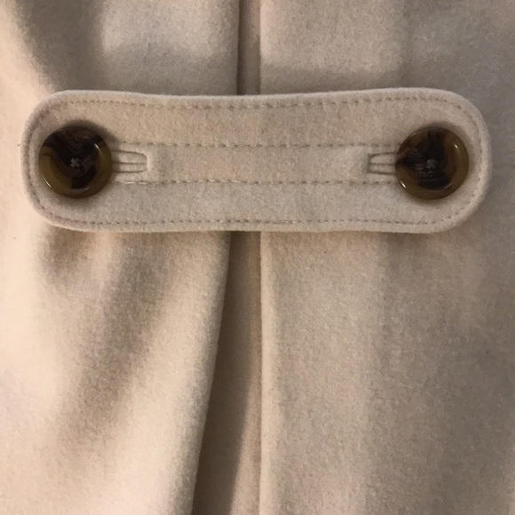 Banana Republic Cream Ivory Wool Double Breasted Women's Coat Size L - Picture 9 of 16